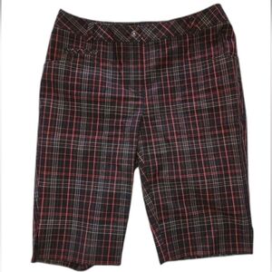 Ladies Bermuda Shorts Annika Cutter & Buck Pink & Black Plaid Golf US10 EUR 40